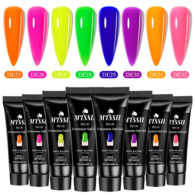 20Ml Extension Nail Gel Set Full Manicure Kit Nude Pnk White Quick Extension Nails Building Fingertips Tools Set