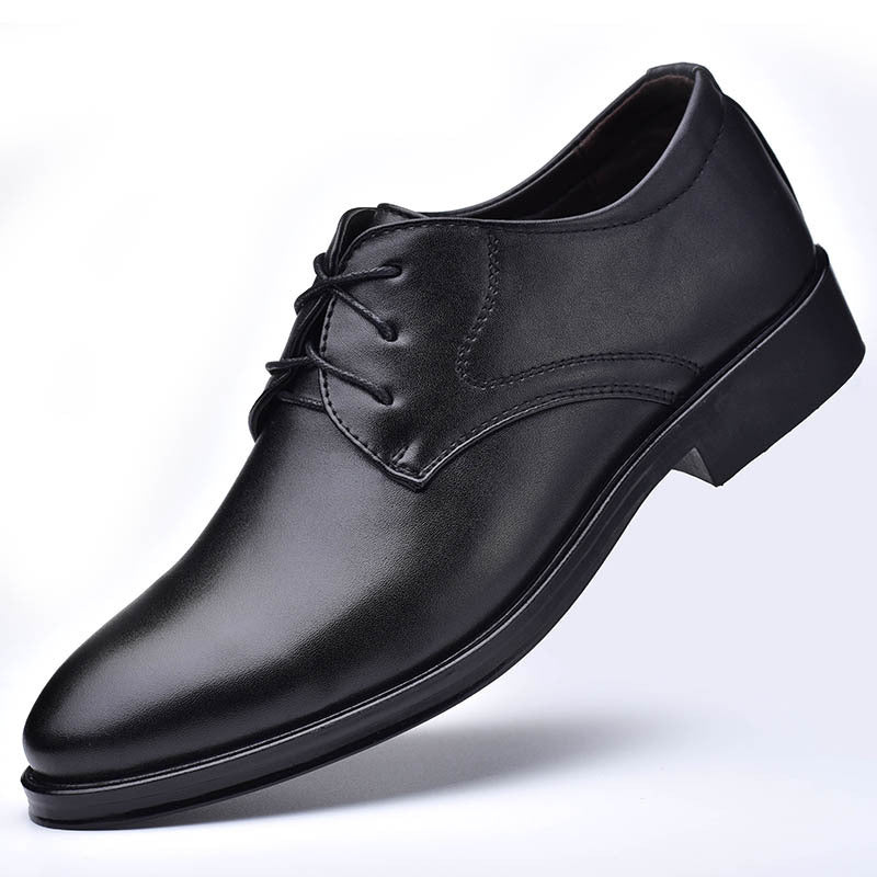 Men's British Business Casual Shoes Black Round