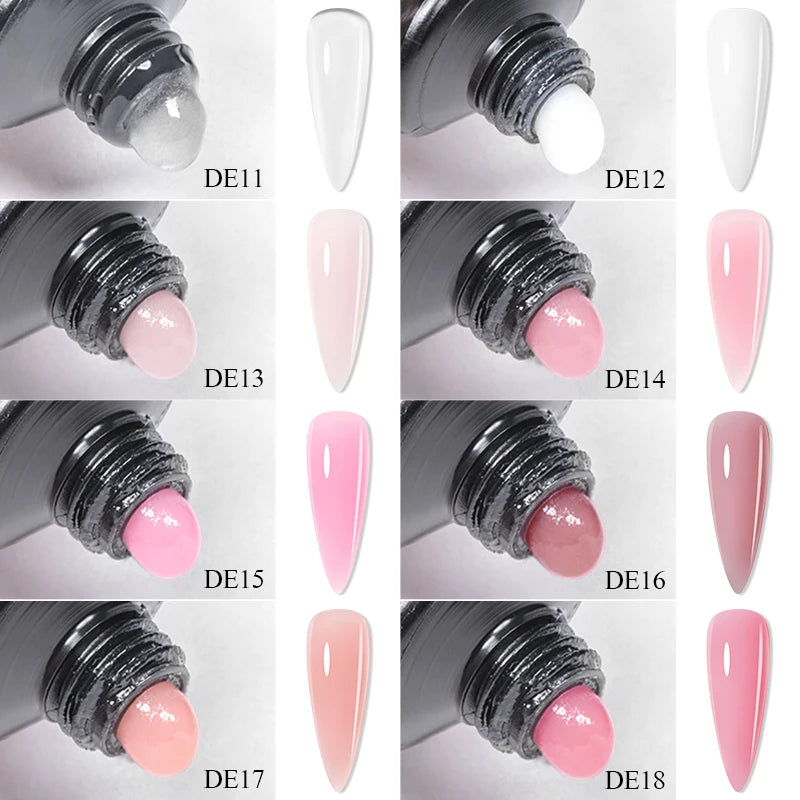 20Ml Extension Nail Gel Set Full Manicure Kit Nude Pnk White Quick Extension Nails Building Fingertips Tools Set