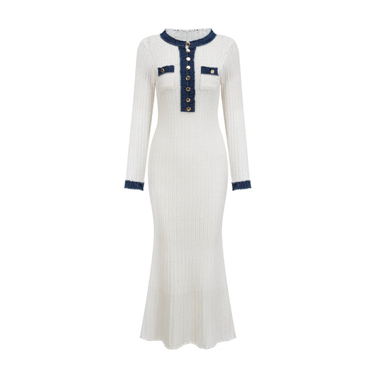 Women elegant Knitted Waist-controlled Slim Fit Slimming All-matching Dress