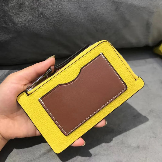  Card Holder Luxury Personalize Name Zip Credit Card Wallet Custom Gift Slim Real Leather Coin Purse