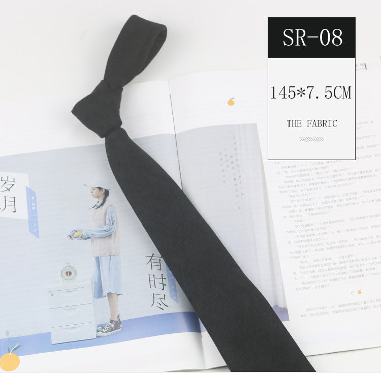 Casual Suede Pure Color Artistic Shirt Macaron Color 7cm Hand Tie