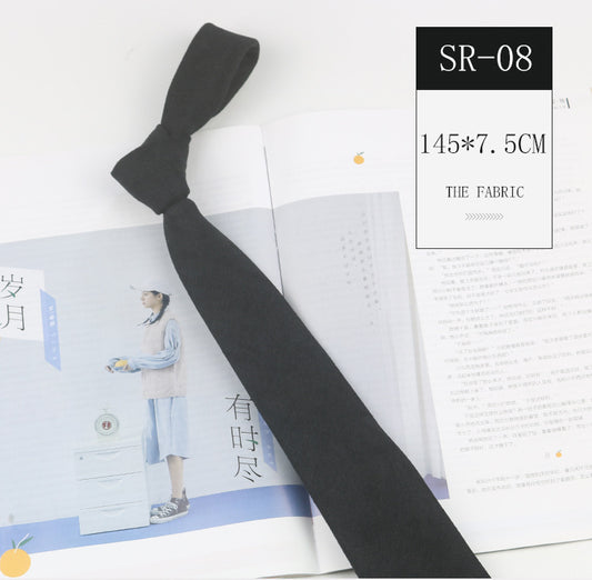 Casual Suede Pure Color Artistic Shirt Macaron Color 7cm Hand Tie