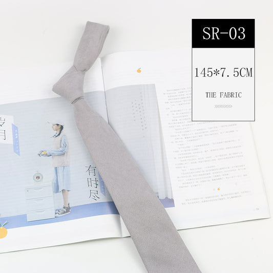 Casual Suede Pure Color Artistic Shirt Macaron Color 7cm Hand Tie