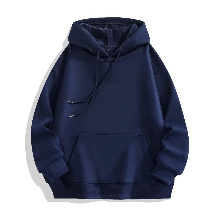 POD Heavy-duty Pure Cotton Hoodie With Plush Shoulder Loose Jacket