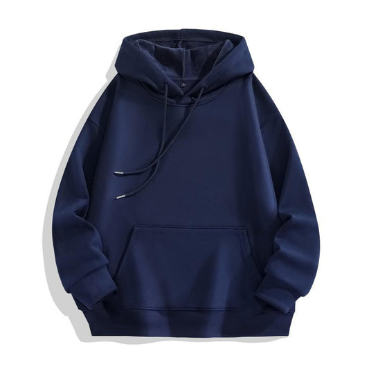 POD Heavy-duty Pure Cotton Hoodie With Plush Shoulder Loose Jacket
