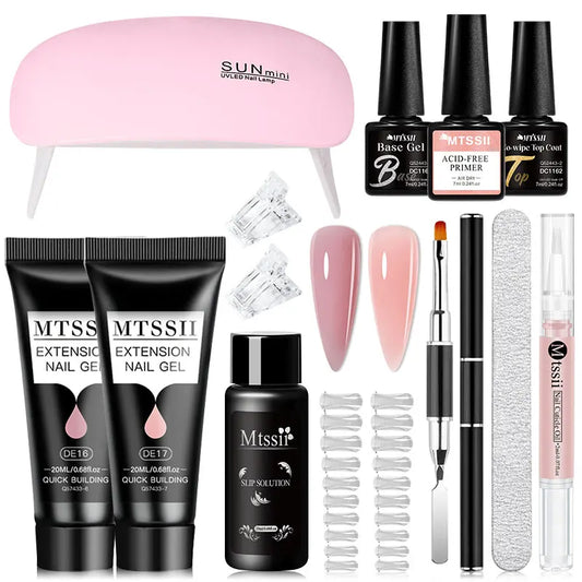 20Ml Extension Nail Gel Set Full Manicure Kit Nude Pnk White Quick Extension Nails Building Fingertips Tools Set