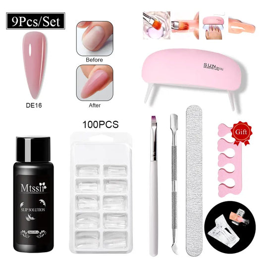 20Ml Extension Nail Gel Set Full Manicure Kit Nude Pnk White Quick Extension Nails Building Fingertips Tools Set