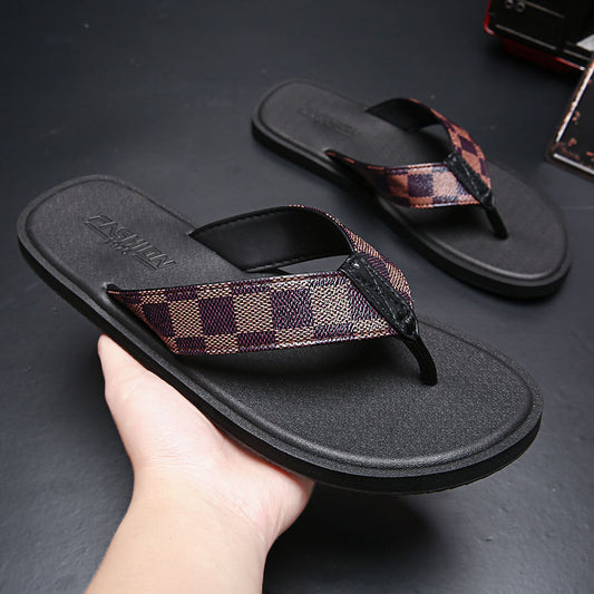 Gentlemen style trendy beach sandals fashion slippers