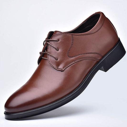 Men's British Business Casual Shoes Black Round