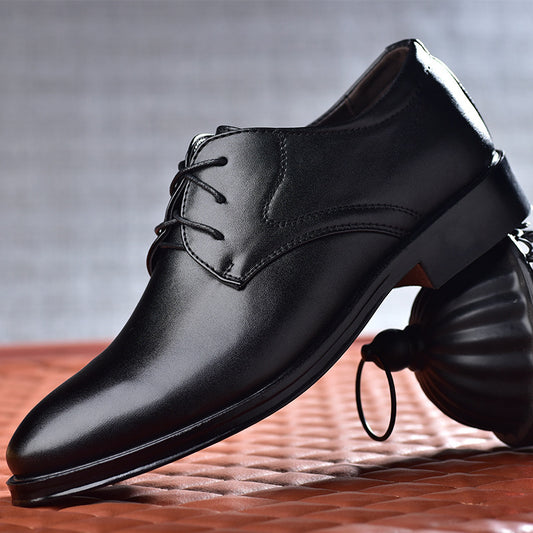 Men's British Business Casual Shoes Black Round