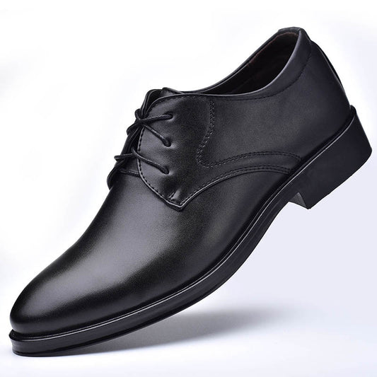 Men's British Business Casual Shoes Black Round