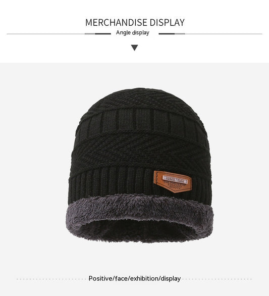 Women's Winter Scarf Gloves Three-piece Set Fleece-lined Warm Knitted Hat