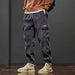  New Style Elastic Waist Casual Pants for Men Stretch Straight Drawstring Harem Jogging Sports Long Pants Male