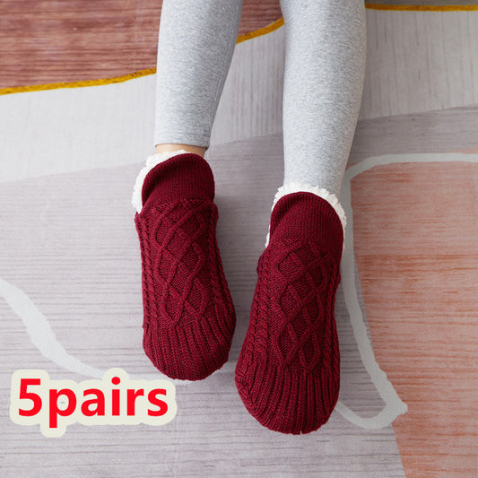 Winter Woolen Socks Women Thicken Warm Home Bedroom Socks Slippers