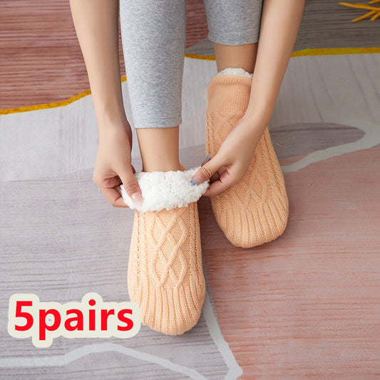 Winter Woolen Socks Women Thicken Warm Home Bedroom Socks Slippers