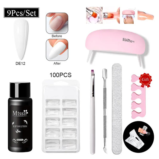 20Ml Extension Nail Gel Set Full Manicure Kit Nude Pnk White Quick Extension Nails Building Fingertips Tools Set