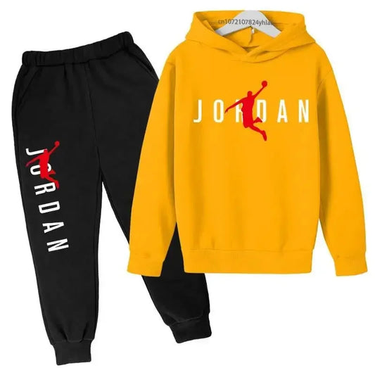 Kids Leisure Letter Print 2Pcs Hoodie+Pants Tracksuits 3-13 Years Boys-Girls Spring Autumn Outfits Street wears Children Clothes