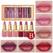 6 Colors Gold Bar Tube Lipstick Matte Texture Pearlescent Glitter Velvet Lipstick Valentine'S Day Gift 6PCS