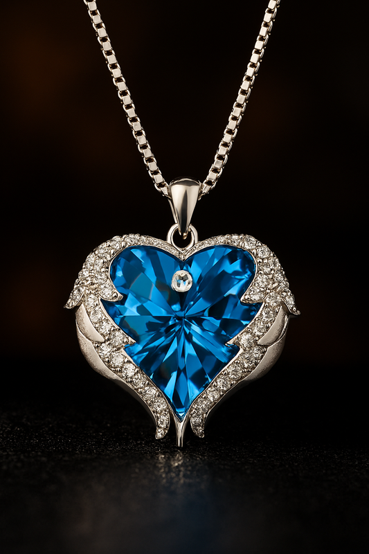 Angel Wing Love Heart Pendant Necklaces for Women Anniversary Valentine'S Day Best Gift Ideas for Women Fine Packing Gift Box