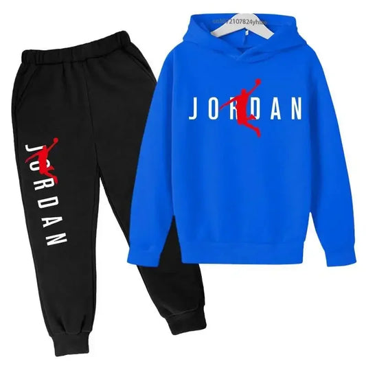 Kids Leisure Letter Print 2Pcs Hoodie+Pants Tracksuits 3-13 Years Boys-Girls Spring Autumn Outfits Street wears Children Clothes