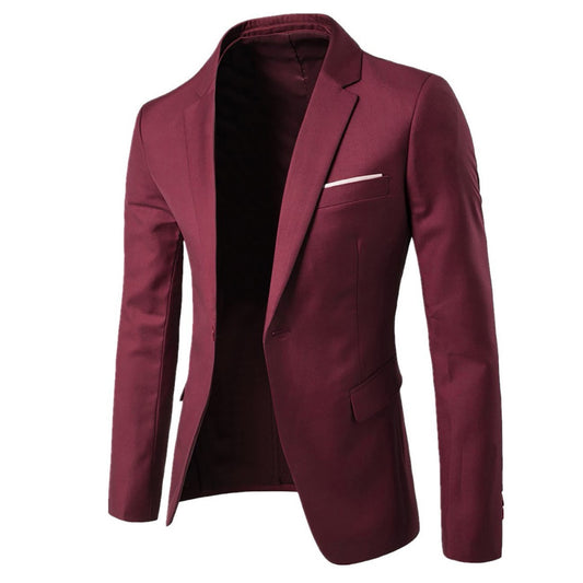 Solid Color Suit Youth Fashion Slim-fitting Men's Clothing Autumn New Men's Casual