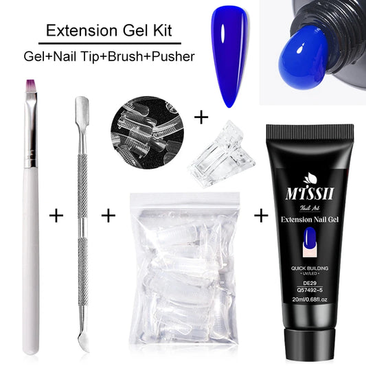 20Ml Extension Nail Gel Set Full Manicure Kit Nude Pnk White Quick Extension Nails Building Fingertips Tools Set