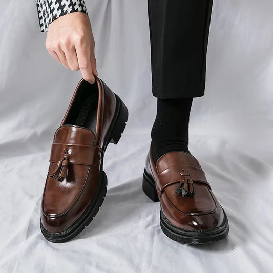 Luxury Brand Shoes Men Fashion plus Size 46 Soft Moccasins Men Loafers High Quality Leather Tassel Shoes Men Flats Driving Shoe.