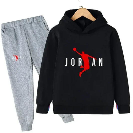 Kids Leisure Letter Print 2Pcs Hoodie+Pants Tracksuits 3-13 Years Boys-Girls Spring Autumn Outfits Street wears Children Clothes