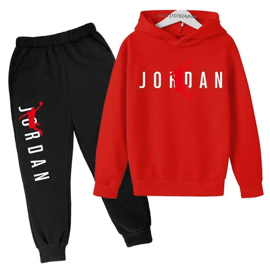 Kids Leisure Letter Print 2Pcs Hoodie+Pants Tracksuits 3-13 Years Boys-Girls Spring Autumn Outfits Street wears Children Clothes