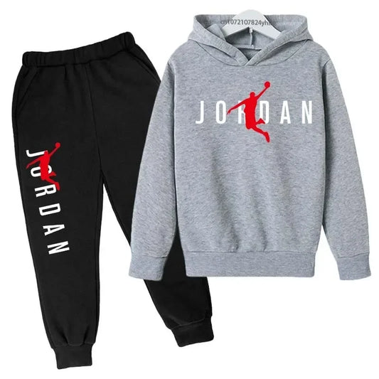Kids Leisure Letter Print 2Pcs Hoodie+Pants Tracksuits 3-13 Years Boys-Girls Spring Autumn Outfits Street wears Children Clothes