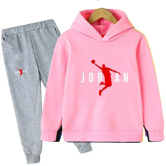 Kids Leisure Letter Print 2Pcs Hoodie+Pants Tracksuits 3-13 Years Boys-Girls Spring Autumn Outfits Street wears Children Clothes