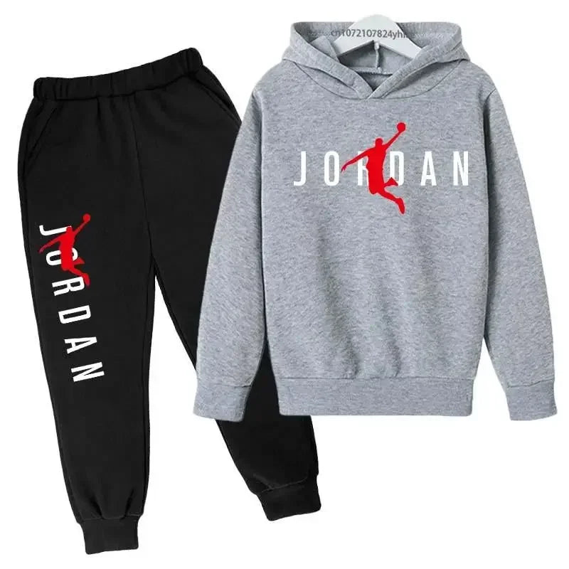 Kids Leisure Letter Print 2Pcs Hoodie+Pants Tracksuits 3-13 Years Boys-Girls Spring Autumn Outfits Street wears Children Clothes