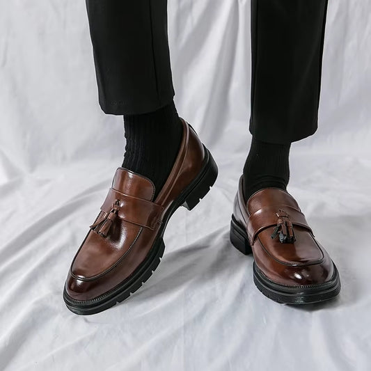 Luxury Brand Shoes Men Fashion plus Size 46 Soft Moccasins Men Loafers High Quality Leather Tassel Shoes Men Flats Driving Shoe.
