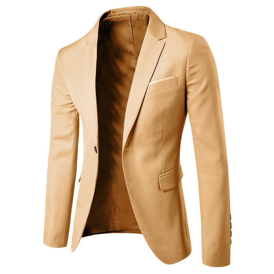 Solid Color Suit Youth Fashion Slim-fitting Men's Clothing Autumn New Men's Casual