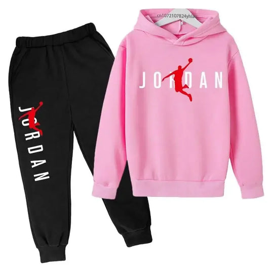 Kids Leisure Letter Print 2Pcs Hoodie+Pants Tracksuits 3-13 Years Boys-Girls Spring Autumn Outfits Street wears Children Clothes