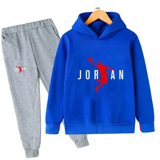 Kids Leisure Letter Print 2Pcs Hoodie+Pants Tracksuits 3-13 Years Boys-Girls Spring Autumn Outfits Street wears Children Clothes