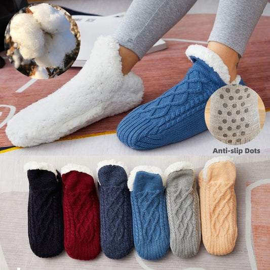 Winter Woolen Socks Women Thicken Warm Home Bedroom Socks Slippers
