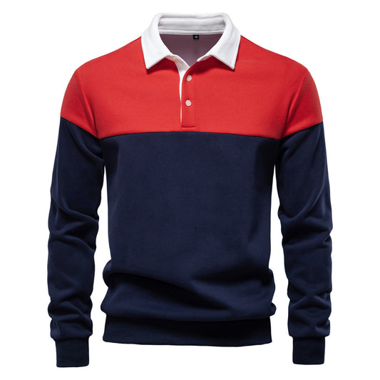 Brand New Men's Casual Long-sleeved Polo Collar Sweater