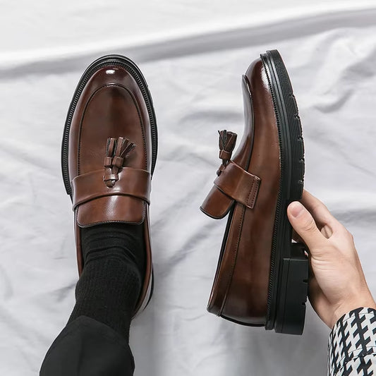 Luxury Brand Shoes Men Fashion plus Size 46 Soft Moccasins Men Loafers High Quality Leather Tassel Shoes Men Flats Driving Shoe.