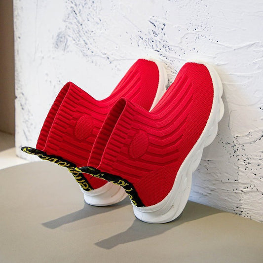 Unisex high-top casual knit shoes boots cotton boots