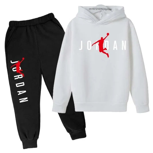 Kids Leisure Letter Print 2Pcs Hoodie+Pants Tracksuits 3-13 Years Boys-Girls Spring Autumn Outfits Street wears Children Clothes