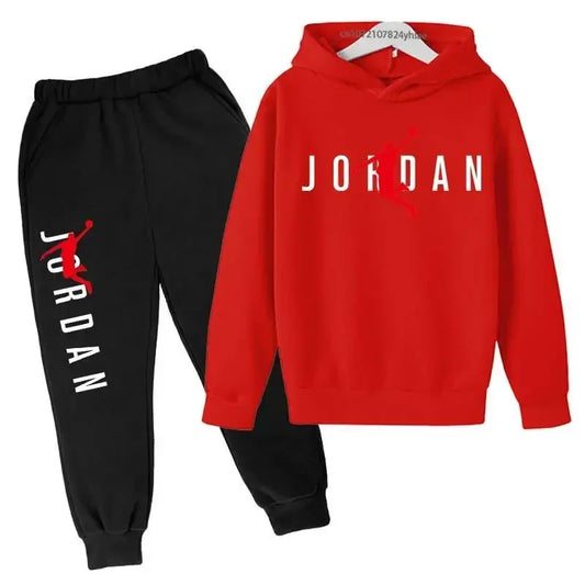 Kids Leisure Letter Print 2Pcs Hoodie+Pants Tracksuits 3-13 Years Boys-Girls Spring Autumn Outfits Street wears Children Clothes