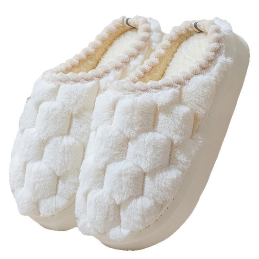 Indoor fluffy Non-slip Thick Bottom And Warm Keeping Cotton Slippers