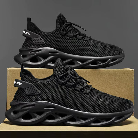 Unisex Casual Sports Shoes Breathable Lightweight Sneakers Outdoor, Black Running Shoes Athletic Jogging Tennis Walking Shoes