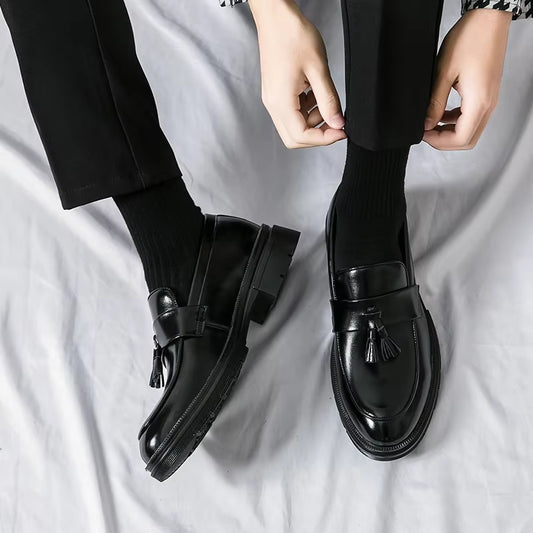 Luxury Brand Shoes Men Fashion plus Size 46 Soft Moccasins Men Loafers High Quality Leather Tassel Shoes Men Flats Driving Shoe.