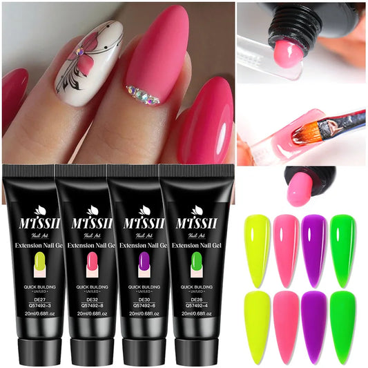 20Ml Extension Nail Gel Set Full Manicure Kit Nude Pnk White Quick Extension Nails Building Fingertips Tools Set