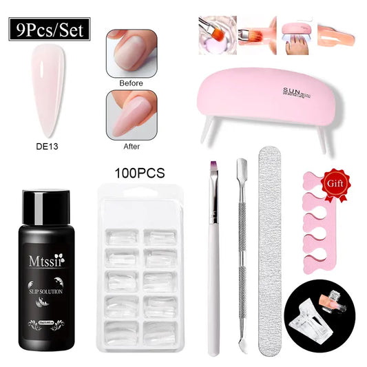20Ml Extension Nail Gel Set Full Manicure Kit Nude Pnk White Quick Extension Nails Building Fingertips Tools Set