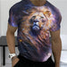 High Quailty Big Size Animal Lion Men T-Shirt 3D Print Polyester Breathable Lightweight Summer Essential Shirt Accept Custom
