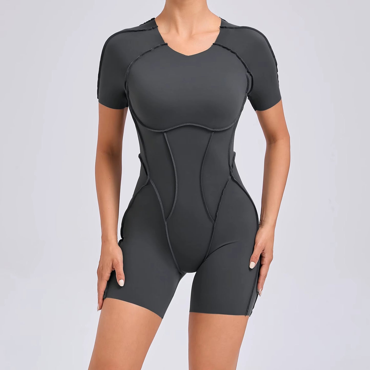 Women's Backless Scrunch Booty Jumpsuit – Gym, Yoga & Fitness Sportswear Set